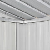 Garden Storage Shed Brown 204x132x186 cm Steel - Rear View