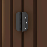 Garden Storage Shed Brown 204x132x186 cm Steel - Close-Up Angle