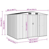 Garden Storage Shed Anthracite Steel 257x205x178 cm
