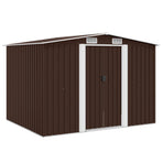 Garden Storage Shed Brown 257x205x178 cm Steel