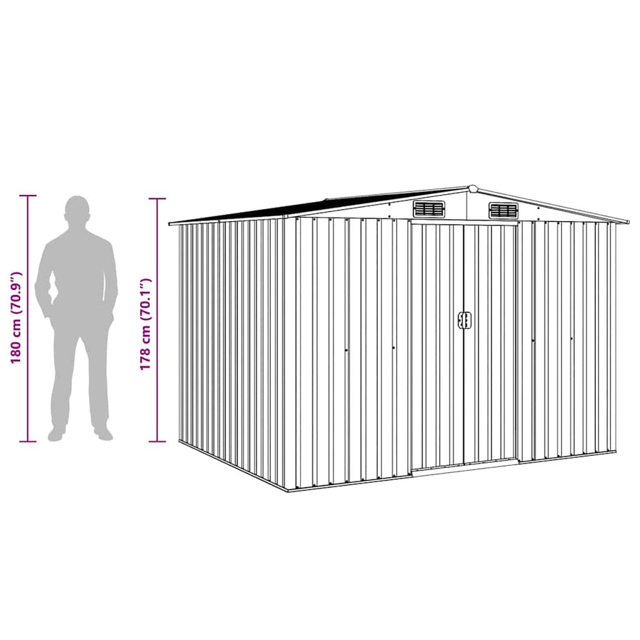 Garden Storage Shed Brown 257x205x178 cm Steel