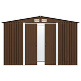 Garden Storage Shed Brown 257x205x178 cm Steel