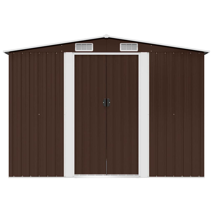Garden Storage Shed Brown 257x205x178 cm Steel