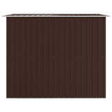 Garden Storage Shed Brown 257x205x178 cm Steel - 45-Degree Angle