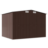 Garden Storage Shed Brown 257x205x178 cm Steel - Rear View