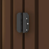 Garden Storage Shed Brown 257x205x178 cm Steel - Close-Up Angle