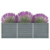Garden Raised Bed Galvanised Steel 240x40x77 cm Grey