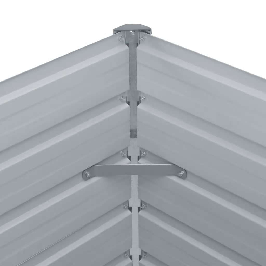 Garden Raised Bed Galvanised Steel 240x40x77 cm Grey