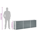 Garden Raised Bed Galvanised Steel 240x40x77 cm Grey - Low Angle