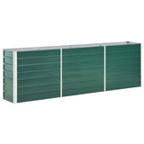 Garden Raised Bed Galvanised Steel 240x40x77 cm Green - Front View