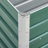 Garden Raised Bed Galvanised Steel 240x40x77 cm Green - Rear View