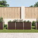 Garden Raised Bed Galvanised Steel 240x40x77 cm Brown