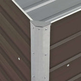 Garden Raised Bed Galvanised Steel 240x40x77 cm Brown - Close-Up Angle