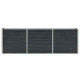 Garden Raised Bed Galvanised Steel 240x40x77 cm Anthracite - Top-Down View
