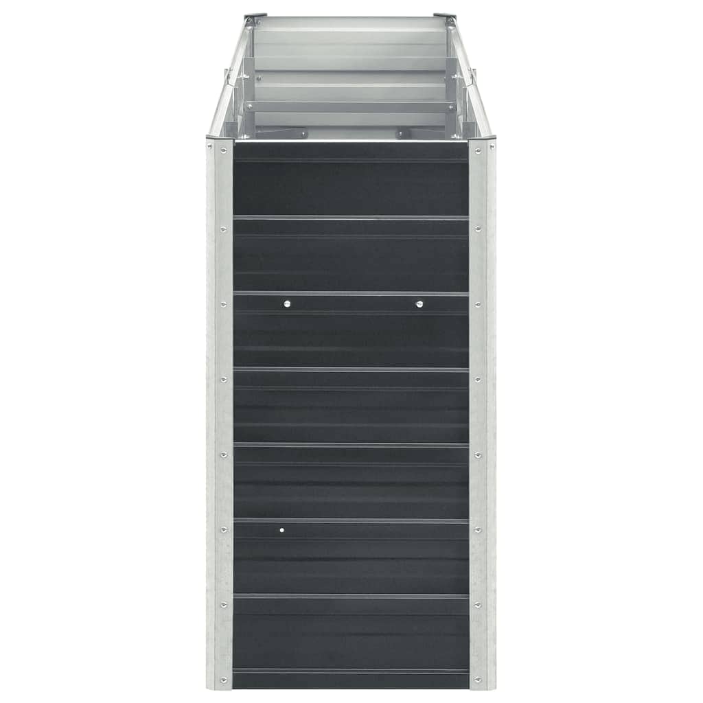 Garden Raised Bed Galvanised Steel 240x40x77 cm Anthracite