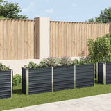 Garden Raised Bed Galvanised Steel 240x40x77 cm Anthracite