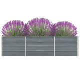 Garden Raised Bed Galvanised Steel 240x40x45 cm Grey