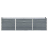 Garden Raised Bed Galvanised Steel 240x40x45 cm Grey - Side View