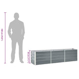 Garden Raised Bed Galvanised Steel 240x40x45 cm Grey - Extra Image