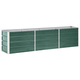 Garden Raised Bed Galvanised Steel 240x40x45 cm Green - Front View