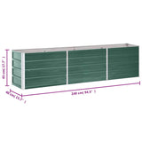 Garden Raised Bed Galvanised Steel 240x40x45 cm Green - Low Angle