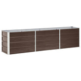 Garden Raised Bed Galvanised Steel 240x40x45 cm Brown - Front View