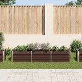 Garden Raised Bed Galvanised Steel 240x40x45 cm Brown - Side View