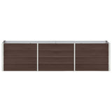 Garden Raised Bed Galvanised Steel 240x40x45 cm Brown - Top-Down View