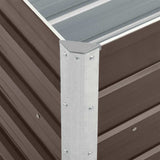 Garden Raised Bed Galvanised Steel 240x40x45 cm Brown - Close-Up Angle