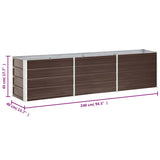 Garden Raised Bed Galvanised Steel 240x40x45 cm Brown - Low Angle