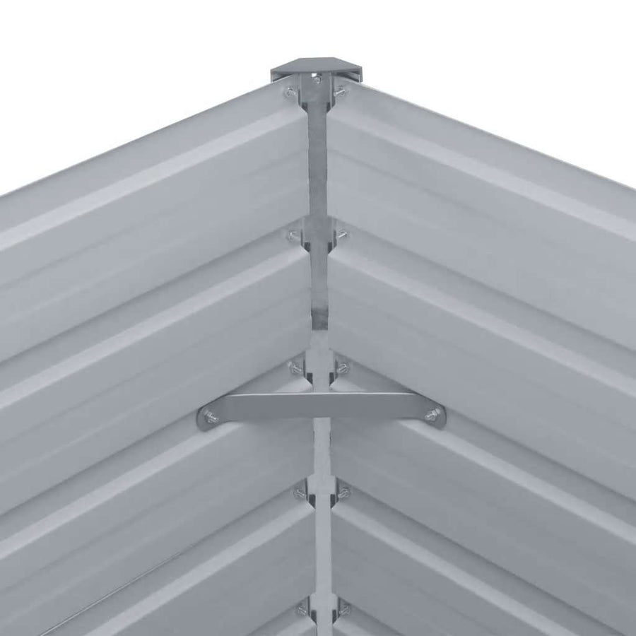 Raised Garden Bed 320x40x77 cm Galvanised Steel Grey