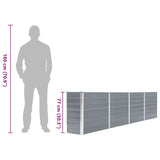 Raised Garden Bed 320x40x77 cm Galvanised Steel Grey - Low Angle