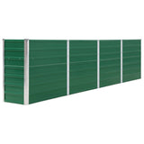 Raised Garden Bed 320x40x77 cm Galvanised Steel Green - Front View