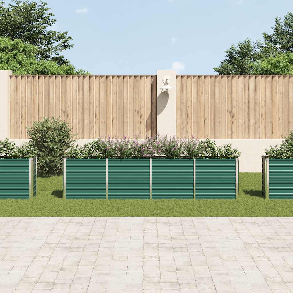 Raised Garden Bed 320x40x77 cm Galvanised Steel Green