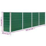 Raised Garden Bed 320x40x77 cm Galvanised Steel Green - Low Angle