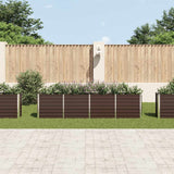 Raised Garden Bed 320x40x77 cm Galvanised Steel Brown - Side View