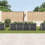 Raised Garden Bed 320x40x77 cm Galvanised Steel Anthracite - Side View