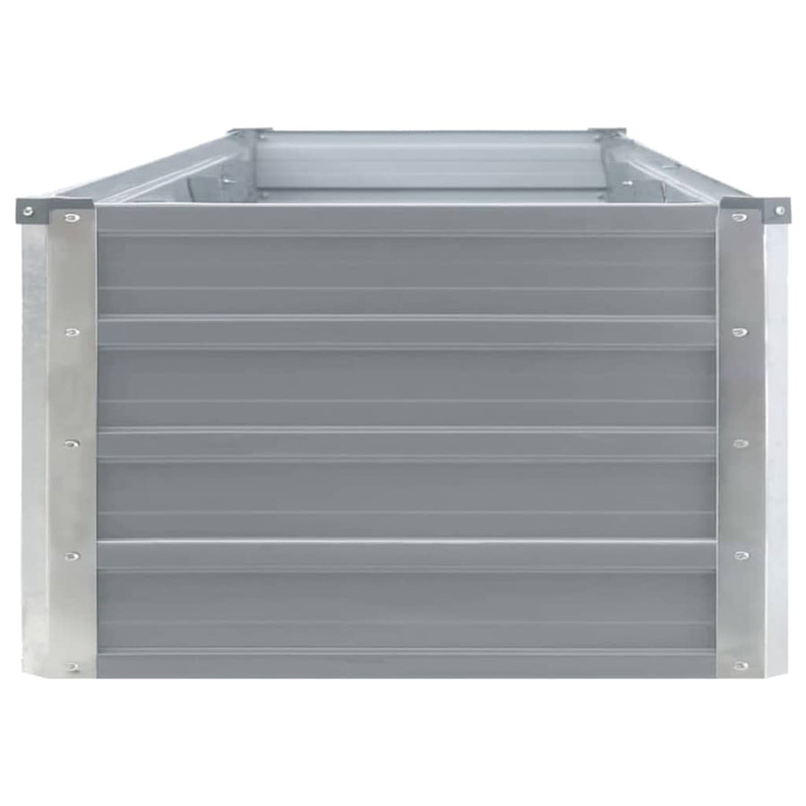 Garden Raised Bed Galvanised Steel 320x40x45 cm Grey
