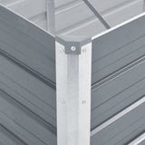 Garden Raised Bed Galvanised Steel 320x40x45 cm Grey