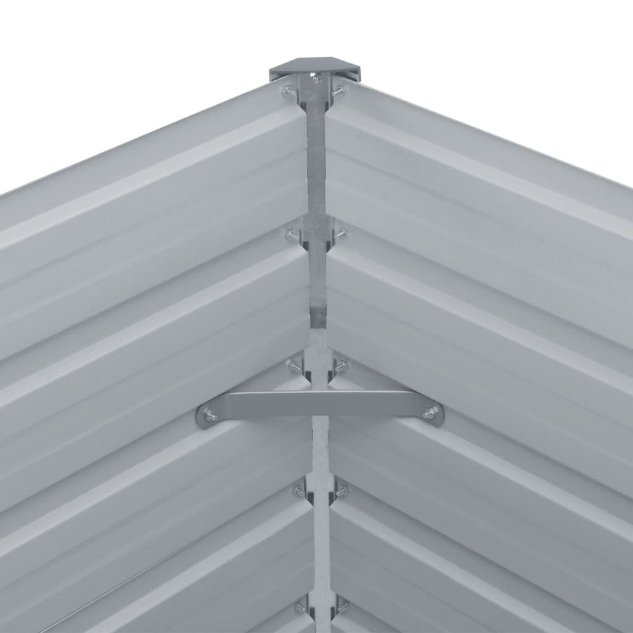 Garden Raised Bed Galvanised Steel 320x40x45 cm Grey