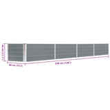 Garden Raised Bed Galvanised Steel 320x40x45 cm Grey