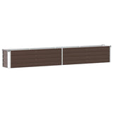 Garden Raised Bed Galvanised Steel 320x40x45 cm Brown - Front View
