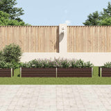 Garden Raised Bed Galvanised Steel 320x40x45 cm Brown - Side View