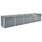 Garden Raised Bed Galvanised Steel 400x80x45 cm Grey