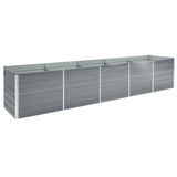 Garden Raised Bed Galvanised Steel 400x80x45 cm Grey