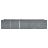 Garden Raised Bed Galvanised Steel 400x80x45 cm Grey