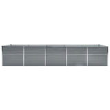 Garden Raised Bed Galvanised Steel 400x80x45 cm Grey - Side View