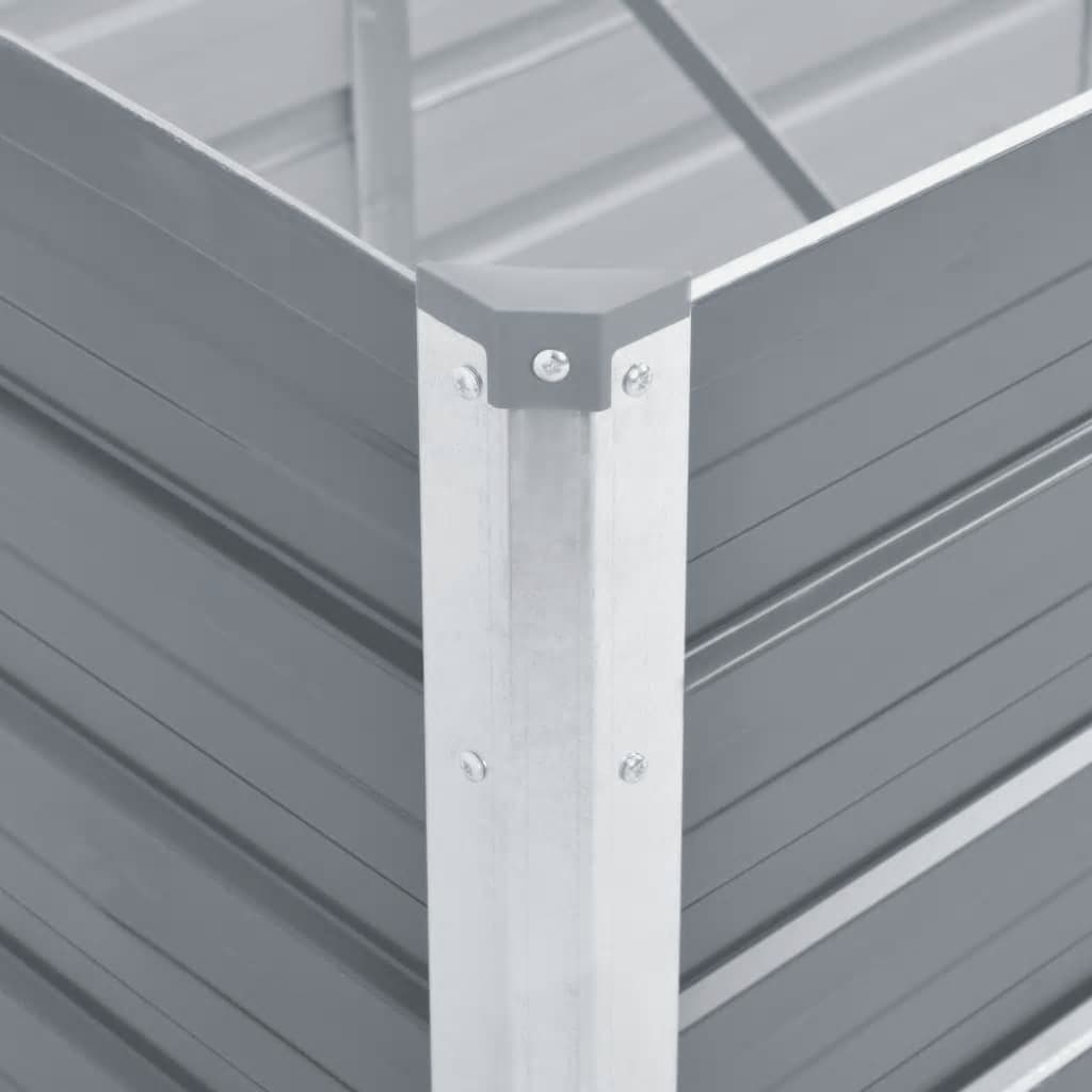 Garden Raised Bed Galvanised Steel 400x80x45 cm Grey