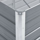 Garden Raised Bed Galvanised Steel 400x80x45 cm Grey