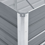 Garden Raised Bed Galvanised Steel 400x80x45 cm Grey